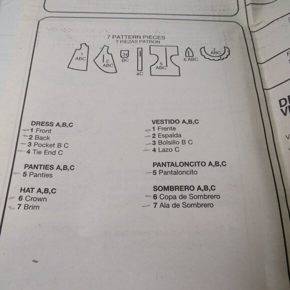 McCalls 5367 Easy Toddler Sm-XLG Sun hat, Dress, Panties - Picture 5 of 9